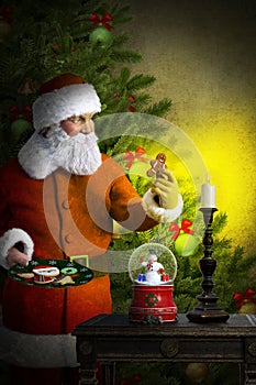 Santa Claus Eating Christmas Cookies, Holiday