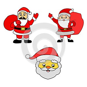 Santa Claus editable vector set