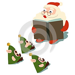 Santa Claus and elf. Vector