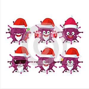 Santa Claus emoticons with coronaviridae cartoon character