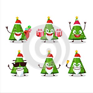 Santa Claus emoticons with green party hat cartoon character