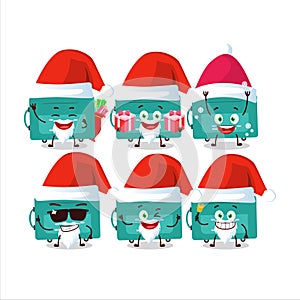 Santa Claus emoticons with mini lugage cartoon character