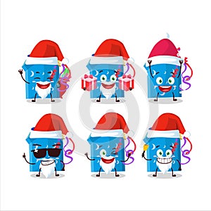 Santa Claus emoticons with open magic gift Box cartoon character