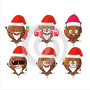 Santa Claus emoticons with orange lolipop wrapped cartoon character