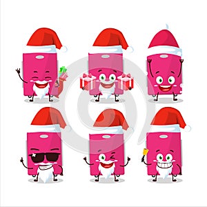 Santa Claus emoticons with pink lugage cartoon character