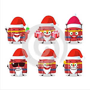 Santa Claus emoticons with red dynamite bomb cartoon character