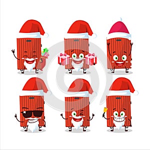 Santa Claus emoticons with red lugage cartoon character