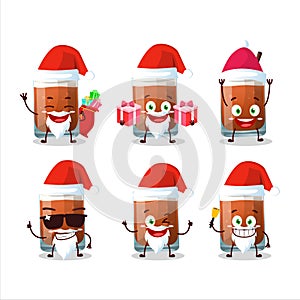 Santa Claus emoticons with root beer with ice cream cartoon character