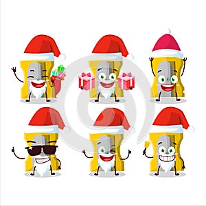 Santa Claus emoticons with yellow pencil sharpener cartoon character