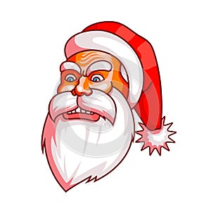 Santa claus emotions. Part of christmas set. Rage, rampage, anger. Ready for print.