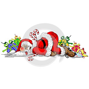 Santa Claus Exhausted Funny Character