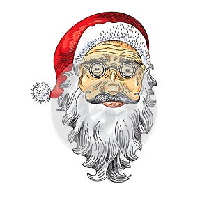 Santa Claus Face. Color Icon