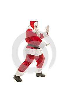 Santa Claus in a fighting stance