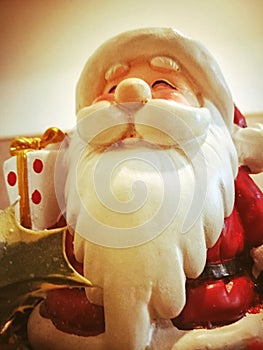 Santa claus figure candle