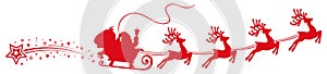 Santa Claus flyin on Christmas sleigh - for stock