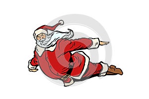 Santa Claus flying superhero