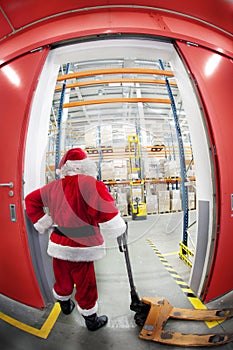 Santa Claus & the gate to gift distribution center