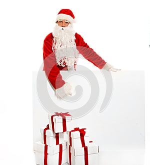 Santa Claus with gift boxes