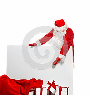 Santa Claus with gift boxes