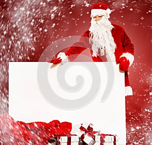 Santa Claus with gift boxes