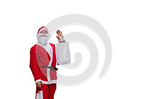 Santa Claus with gifts isolated