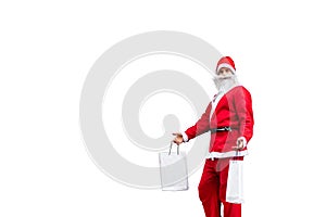 Santa Claus with gifts isolated