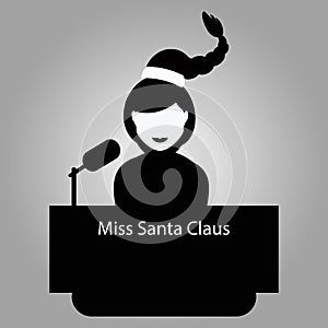 Santa Claus girl braid up, smile. the tribune of an interview to give. illustration eps 10. On light it is easy separate a