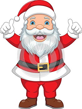 Santa Claus gives thumbs up cartoon