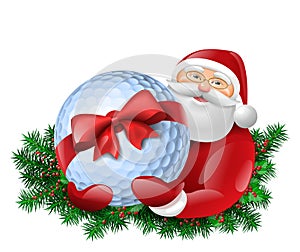 Santa Claus and golf ball