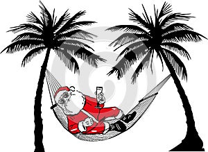 Santa Claus in hammock