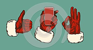 Santa Claus hand gestures