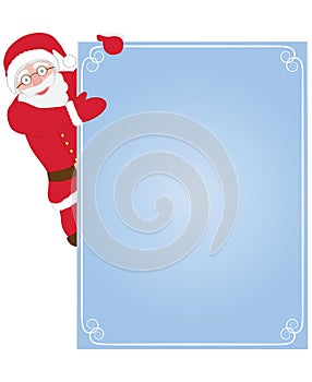 Santa Claus hanging on card