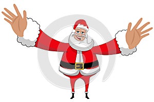 Santa Claus Happy Big Hug Love Xmas Isolated