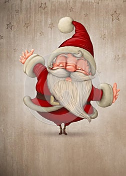 Santa Claus happy hugs