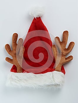 Santa claus hat with deer horns