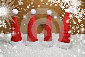 Santa Claus hat wooden background