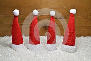 Santa Claus hat wooden background