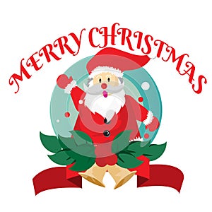 Santa claus Hello Merry Christmas Collection Logo icon vector illustrations