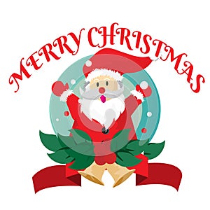 Santa claus Hello Merry Christmas Collection Logo icon vector illustrations