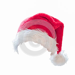 Santa Claus helper red hat costume isolated on white background with clipping path for Christmas and New Year holiday seasonal
