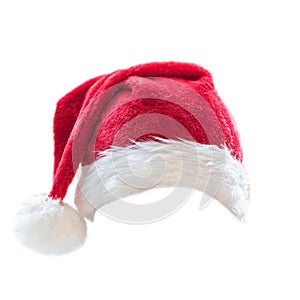 Santa Claus helper red hat costume isolated on white background with clipping path for Christmas and New Year holiday seasonal
