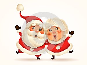 Santa Claus and his wife Mrs Claus arm over shoulder