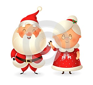 Santa Claus and his wife Mrs Claus celebrate holidays - vector illustration isolated on transparent background photo