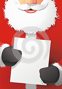 Santa Claus hold the poster