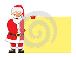 Santa Claus holding banner