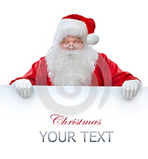 Santa Claus holding Banner