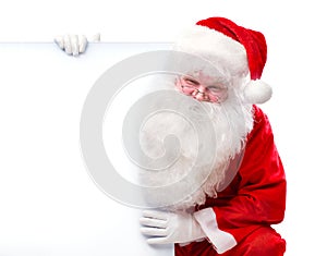 Santa Claus holding Banner