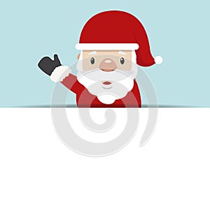 Santa claus holding blank banner