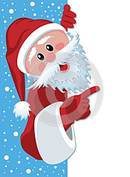 Santa claus holding blank paper