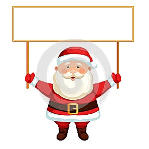 Santa Claus holding a blank sign